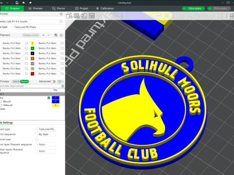 National League Solihull Moors keychain badge color printable and renderable 3D Принт Модель