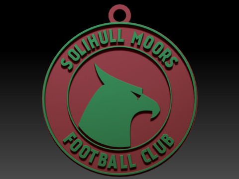 National League Solihull Moors keychain badge color printable and renderable 3D Принт Модель