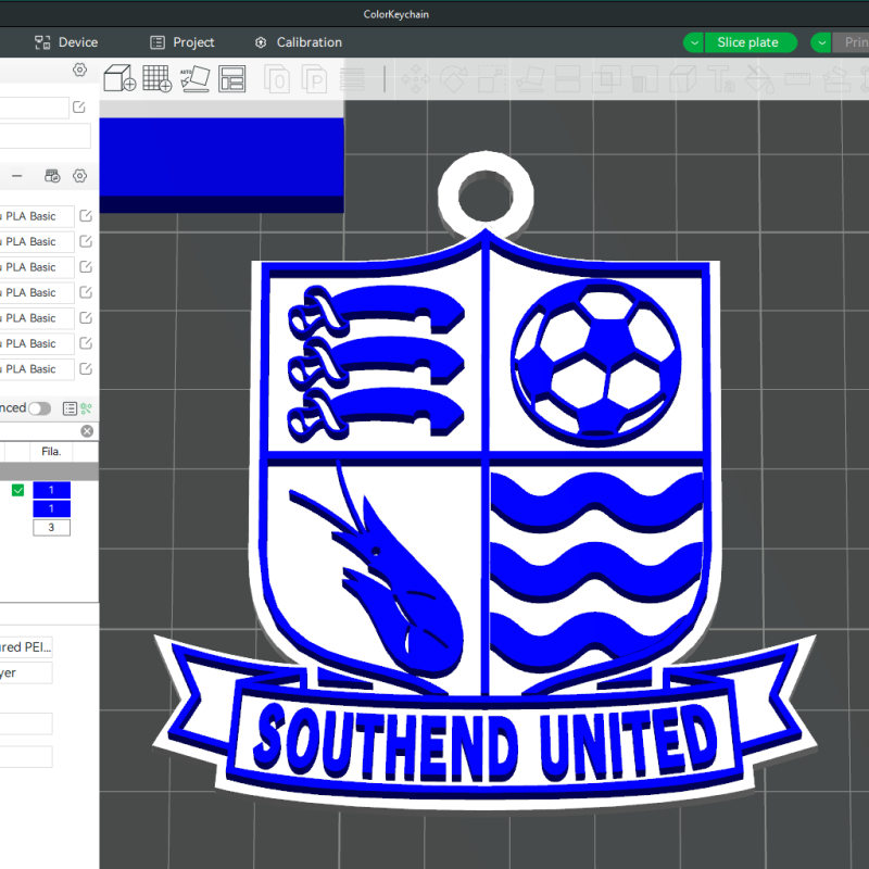 National League Southend United keychain badge color printable and renderable Modèles 3D en vedette .c4d .max .obj .3ds .fbx .stl .blend