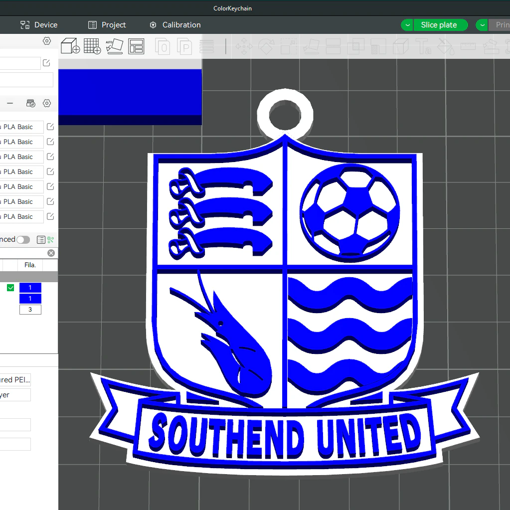 National League Southend United keychain badge color printable and renderable 3D Print Model .c4d .max .obj .3ds .fbx .stl .blend 