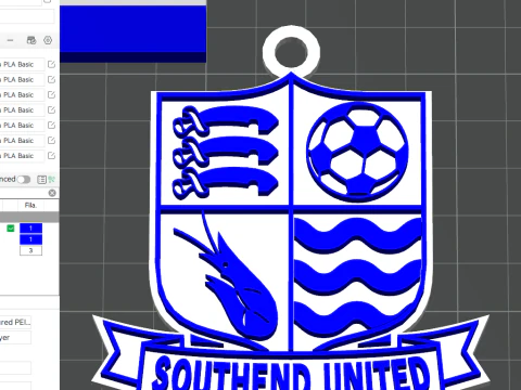 National League Southend United keychain badge color printable and renderable 3D Print Model