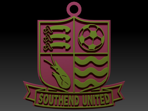 National League Southend United keychain badge color printable and renderable Modèles 3D en vedette