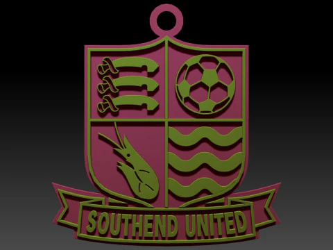 National League Southend United keychain badge color printable and renderable 3D Print Model