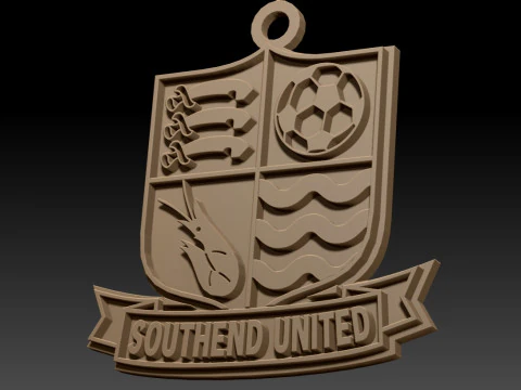 National League Southend United keychain badge color printable and renderable 3D Print Model
