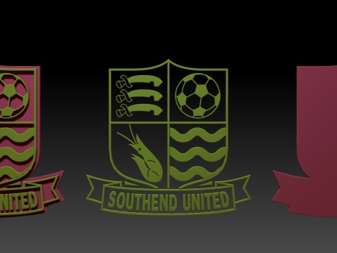 National League Southend United keychain badge color printable and renderable Modèles 3D en vedette