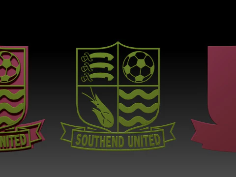 National League Southend United keychain badge color printable and renderable 3D Print Model