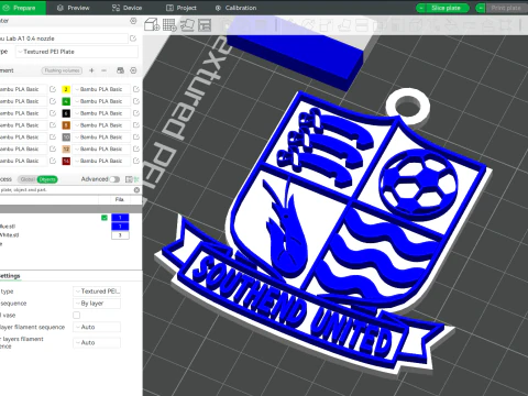 National League Southend United keychain badge color printable and renderable 3D Print Model