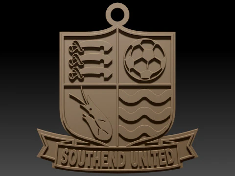 National League Southend United keychain badge color printable and renderable 3D Print Model