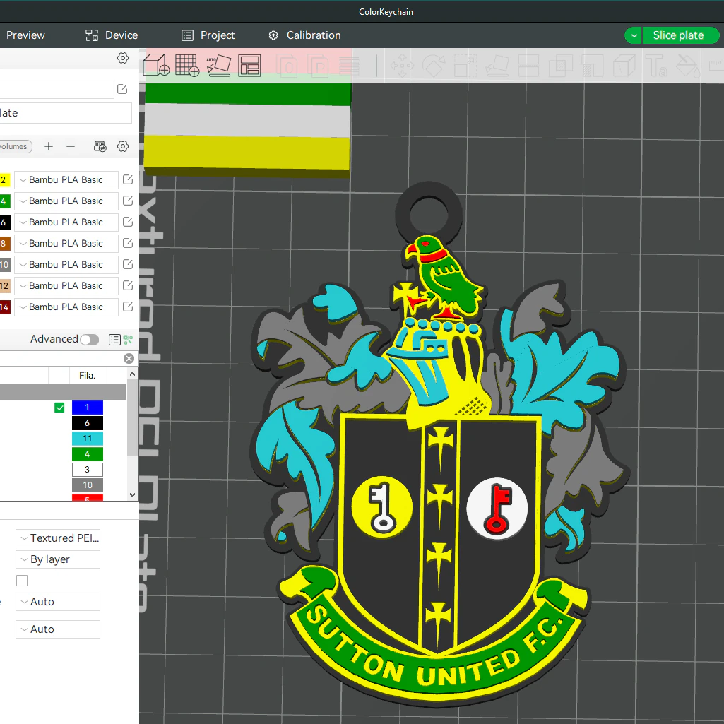 National League Sutton United keychain badge color printable and renderable 3D Print Model .c4d .max .obj .3ds .fbx .stl .blend 