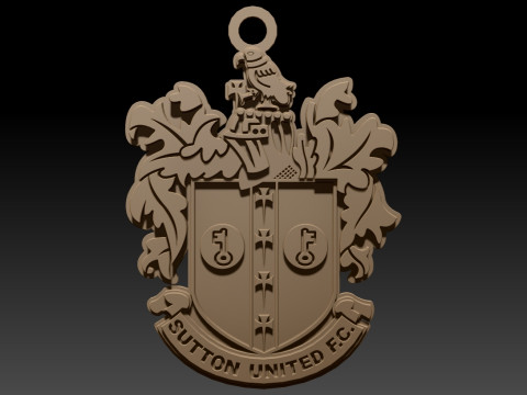National League Sutton United keychain badge color printable and renderable Modèles 3D en vedette
