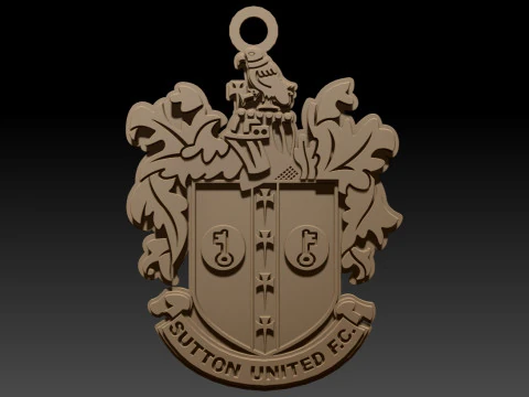 National League Sutton United keychain badge color printable and renderable 3D Print Model