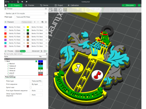 National League Sutton United keychain badge color printable and renderable Modèles 3D en vedette
