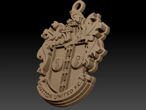 National League Sutton United keychain badge color printable and renderable 3D Print Model