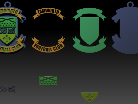 National League Tamworth keychain badge color printable and renderable 3D प्रिंट मॉडल