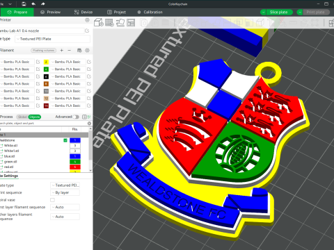 National League Wealdstone keychain badge color printable and renderable 3D Принт Модель