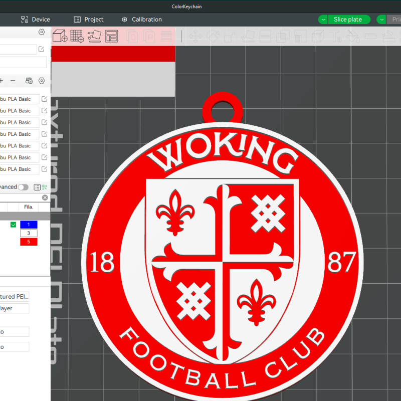 National League Woking keychain badge color printable and renderable Modello di stampa 3D .c4d .max .obj .3ds .fbx .stl .blend