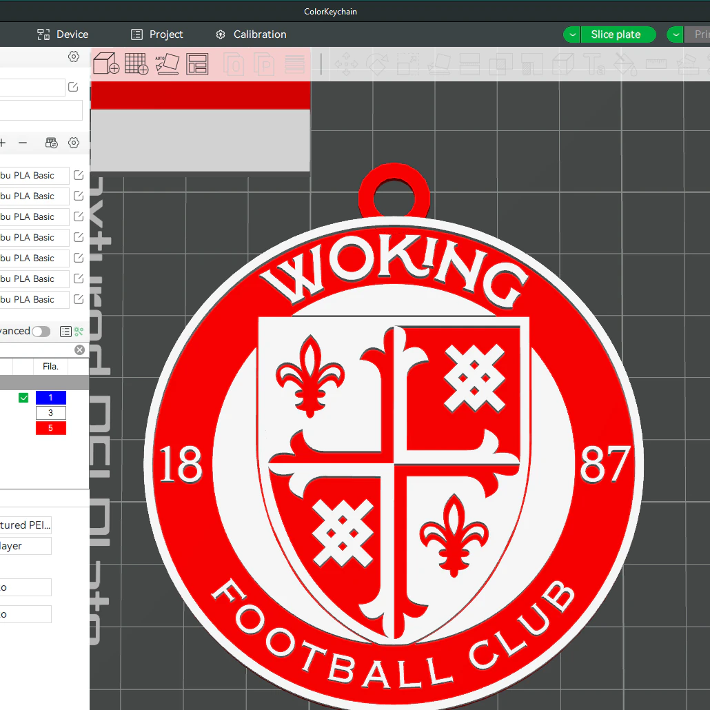 National League Woking keychain badge color printable and renderable 3D Print Model .c4d .max .obj .3ds .fbx .stl .blend