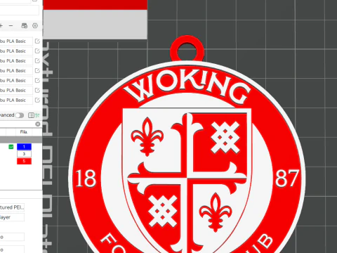 National League Woking keychain badge color printable and renderable 3D Print Model