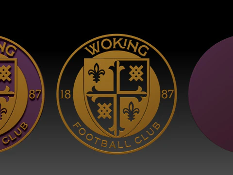 National League Woking keychain badge color printable and renderable 3D Print Model
