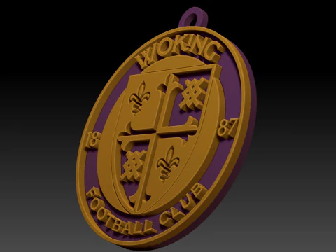 National League Woking keychain badge color printable and renderable 3D Print Model