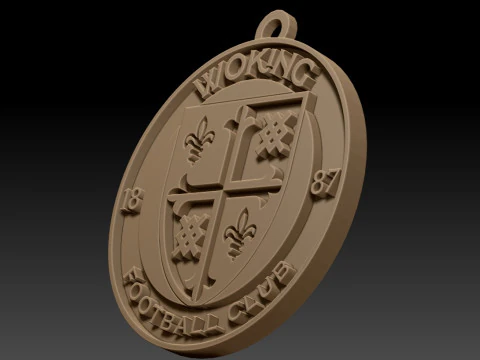 National League Woking keychain badge color printable and renderable 3D Print Model