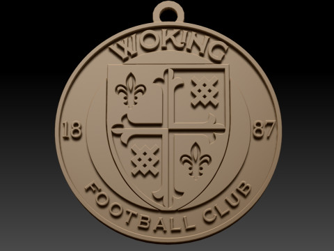 National League Woking keychain badge color printable and renderable Modello di stampa 3D