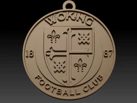 National League Woking keychain badge color printable and renderable 3D Print Model
