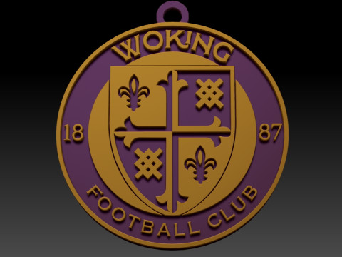 National League Woking keychain badge color printable and renderable Modello di stampa 3D