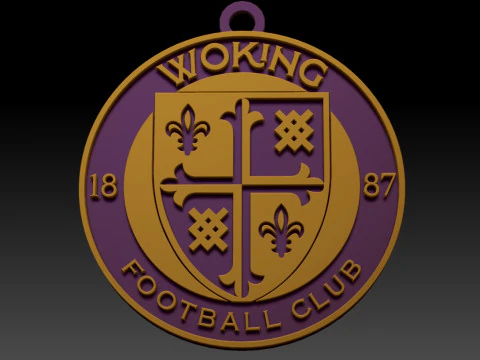 National League Woking keychain badge color printable and renderable 3D Print Model