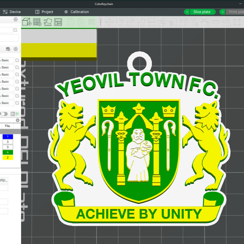 National League Yeovil Town keychain badge color printable and renderable 3D Baskı Modeli .c4d .max .obj .3ds .fbx .stl .blend