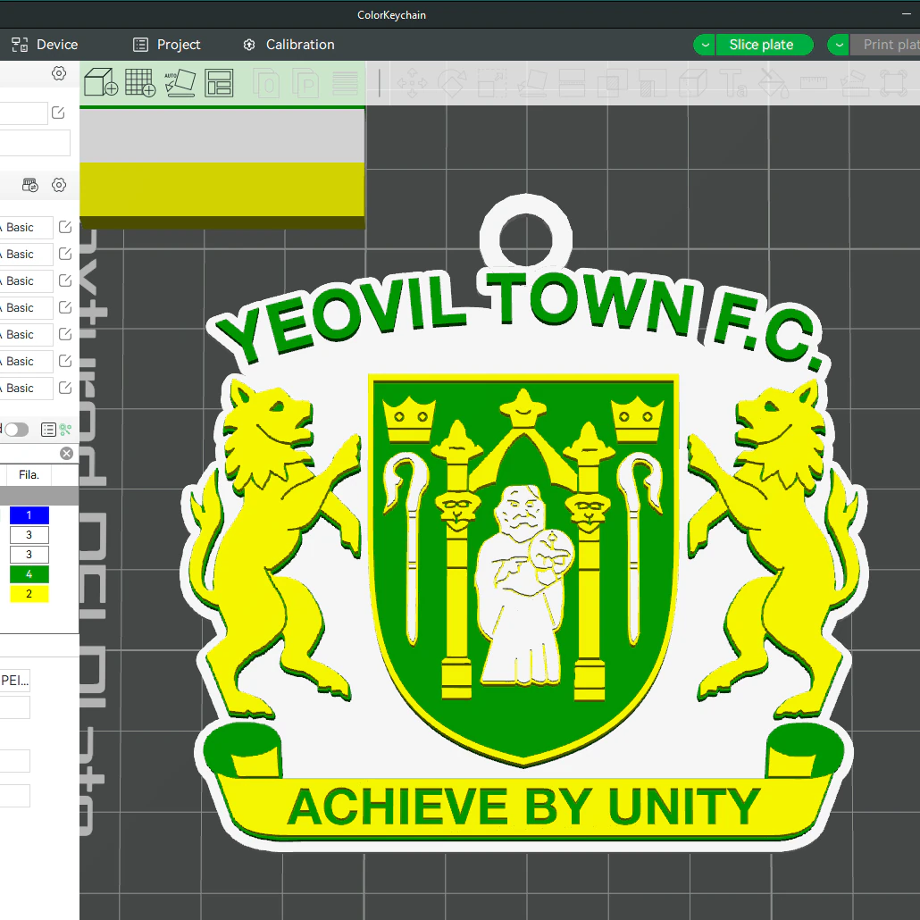 National League Yeovil Town keychain badge color printable and renderable 3D Print Model .c4d .max .obj .3ds .fbx .stl .blend 