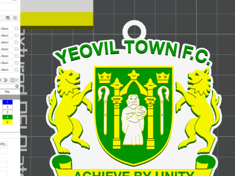 National League Yeovil Town keychain badge color printable and renderable Modelo de Impressão 3D