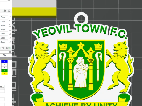 National League Yeovil Town keychain badge color printable and renderable 3D Print Model