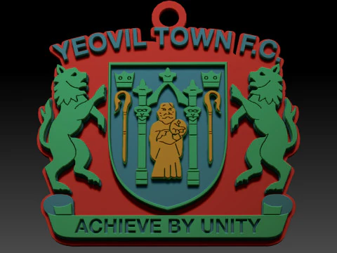 National League Yeovil Town keychain badge color printable and renderable 3D Print Model