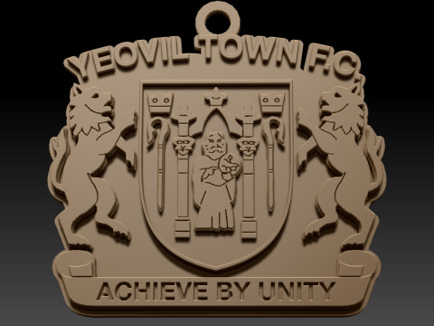 National League Yeovil Town keychain badge color printable and renderable 3D Baskı Modeli