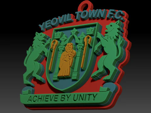 National League Yeovil Town keychain badge color printable and renderable 3D Print Model
