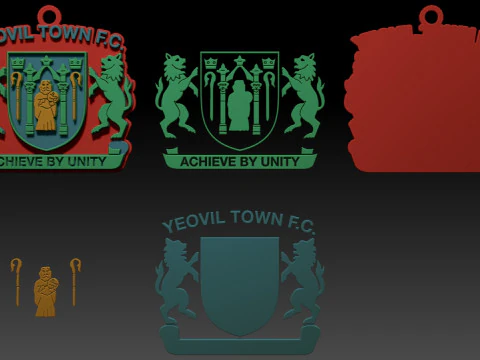 National League Yeovil Town keychain badge color printable and renderable 3D Print Model