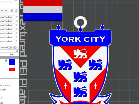 National League York City keychain badge color printable and renderable 3D Принт Модель