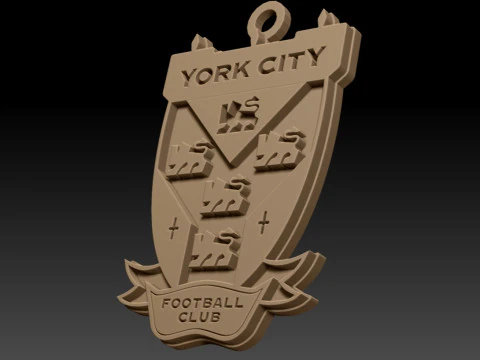 National League York City keychain badge color printable and renderable 3D Print Model