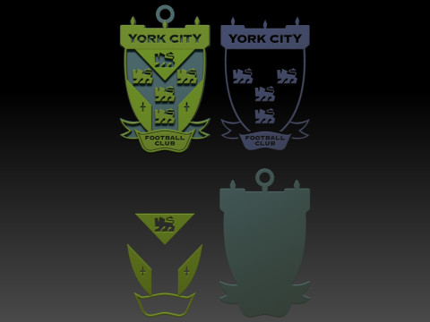 National League York City keychain badge color printable and renderable Modèles 3D en vedette