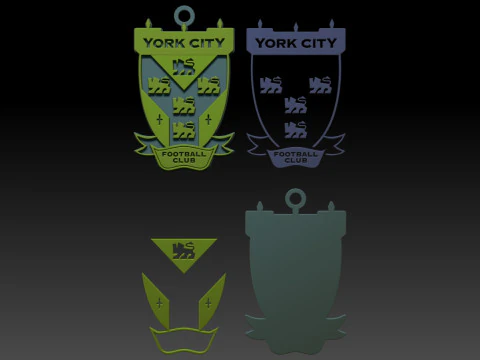 National League York City keychain badge color printable and renderable 3D Print Model