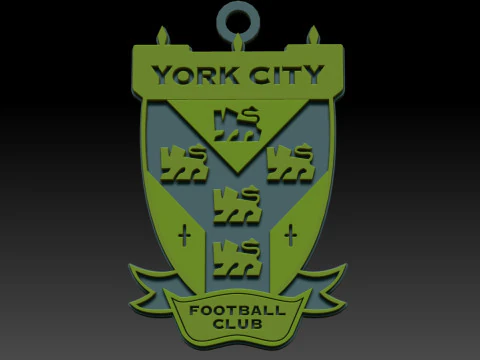 National League York City keychain badge color printable and renderable 3D Print Model
