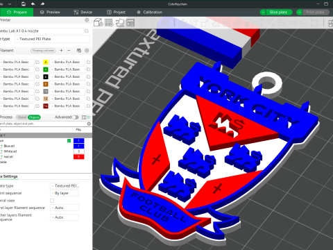 National League York City keychain badge color printable and renderable Modèles 3D en vedette