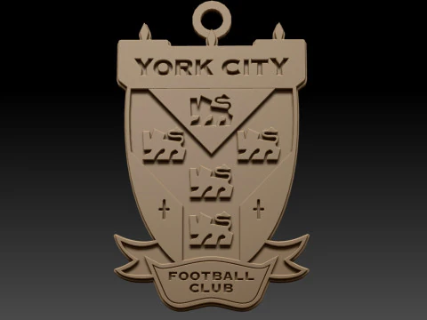 National League York City keychain badge color printable and renderable 3D Print Model