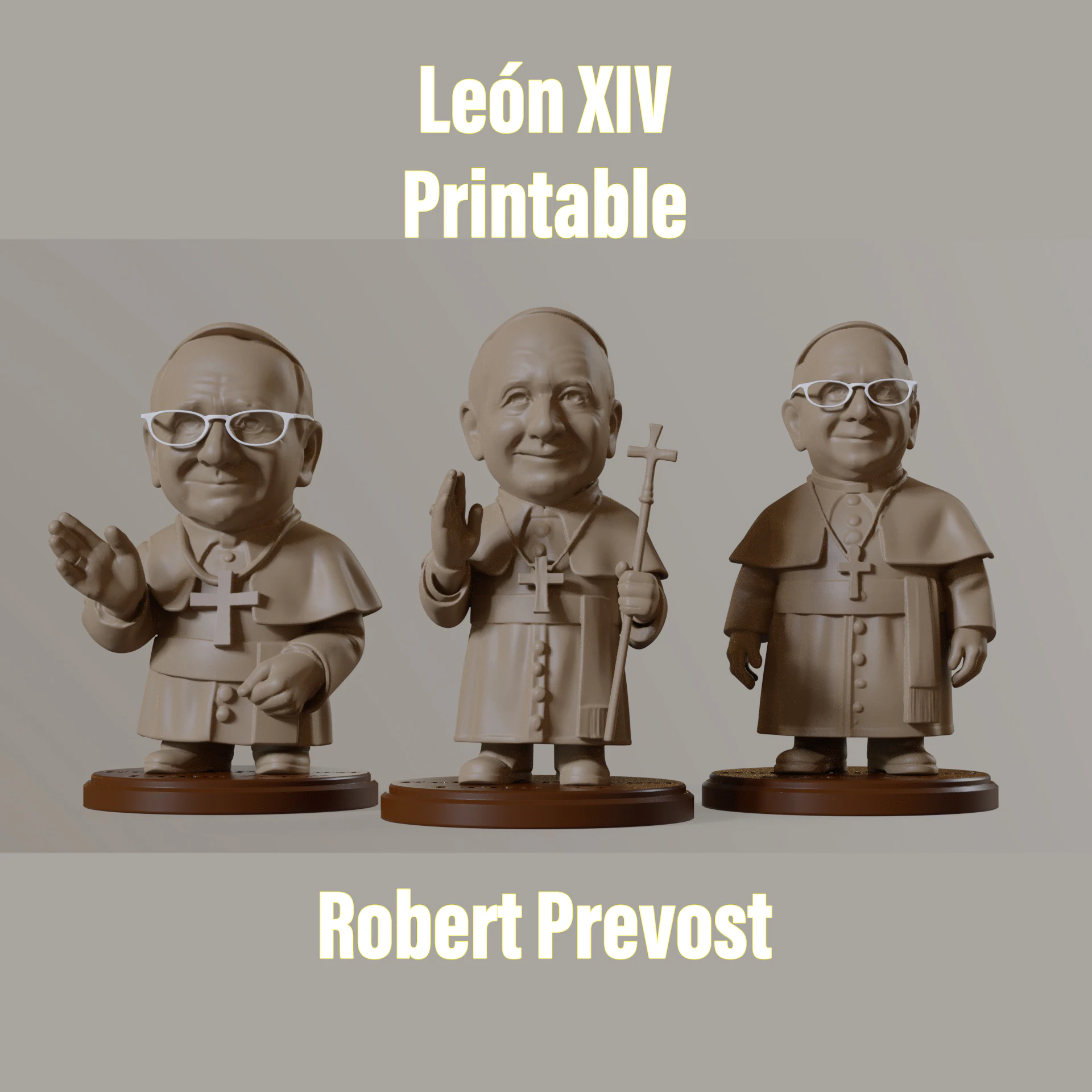 Pope Leon XIV Robert Prevost STL printable figures 3D Print Model .c4d .max .obj .3ds .fbx .stl .blend 