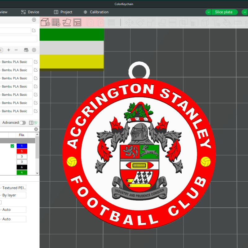 EFL League Two Accrington Stanley Keychain Shield color printable and renderable Model do druku 3D .c4d .max .obj .3ds .fbx .stl .blend