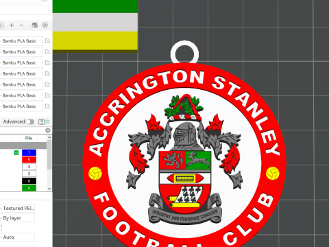 EFL League Two Accrington Stanley Keychain Shield color printable and renderable 3D Принт Модель