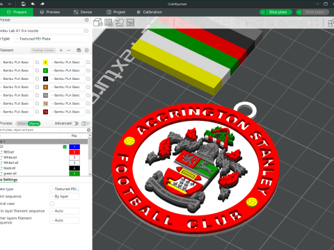 EFL League Two Accrington Stanley Keychain Shield color printable and renderable Model do druku 3D