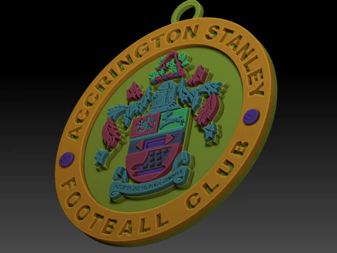 EFL League Two Accrington Stanley Keychain Shield color printable and renderable 3D Print Model