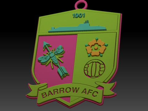 EFL League Two Barrow Keychain Shield color printable and renderable 3D प्रिंट मॉडल